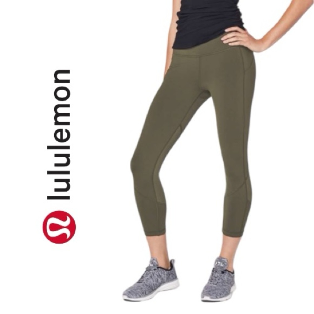 Lululemon Pace Rival Crop Luxtreme *22" Dark Olive Size 6